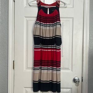 Horizontal stripe maxi dress